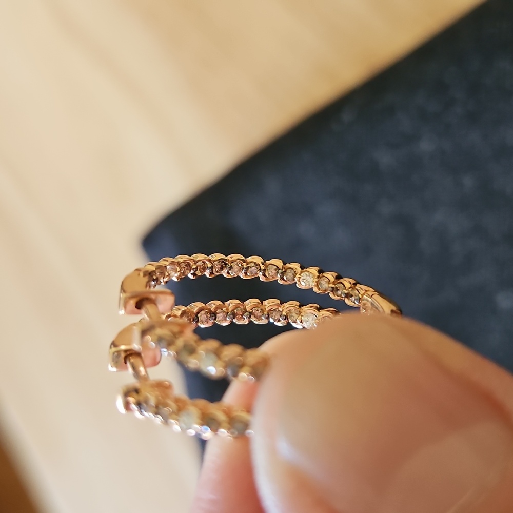 Levian Inside Outside Hoop Earrings - Picture 4 of 7